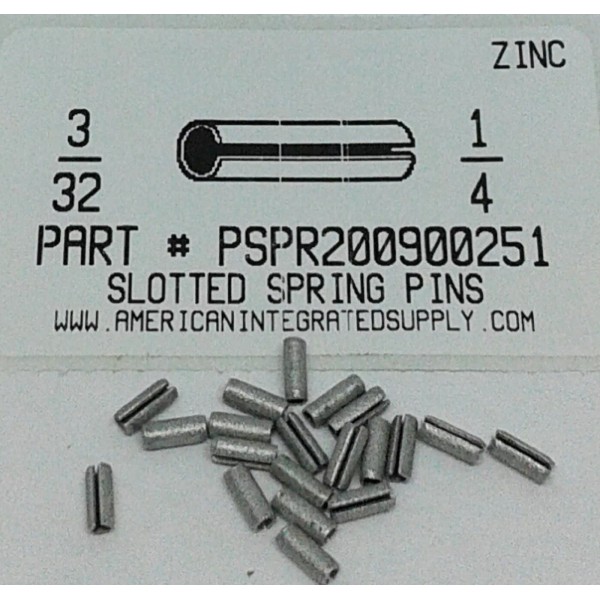 AMERICANINTEGRATEDSUPPLY.COM 3/32X1/4 SLOTTED SPRING PINS STEEL ZINC PLATED (100)
