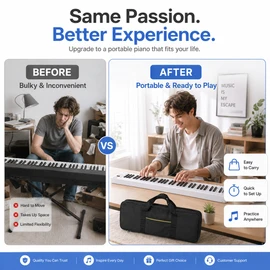 61-Key Foldable Piano Keyboard for Beginners – Portable Electronic Keyboard with LED Display