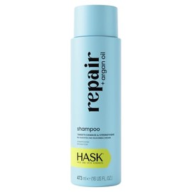 HASK, Repair + Argan Oil, Shampoo Reparador para Cabello Dañado, Control Frizz, Suavidad y Brillo, 473 ML