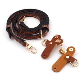 Leather Shoulder Straps for Bags, Brown Crossbody Straps for Women Adjustable Leather Handbag Strap Replacement Mini Bag Straps for Women's Bags