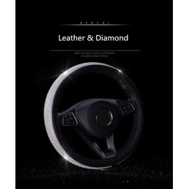 Doublekill Diamond Leather Steering Wheel Cover with Bling Bling Crystal Rhinestones. K2