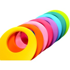 Bluebubble DISCO FEVER 56mm Large Round Monochrome Hoop Earrings - 32 Colours Available (Retro White) with Gift Bag