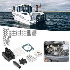 Outboard Water Pump Impeller Repair Kit, 6E0-W0078-A2, Fit for Yamaha 4hp 5 hp 2 str outboard 4A 5