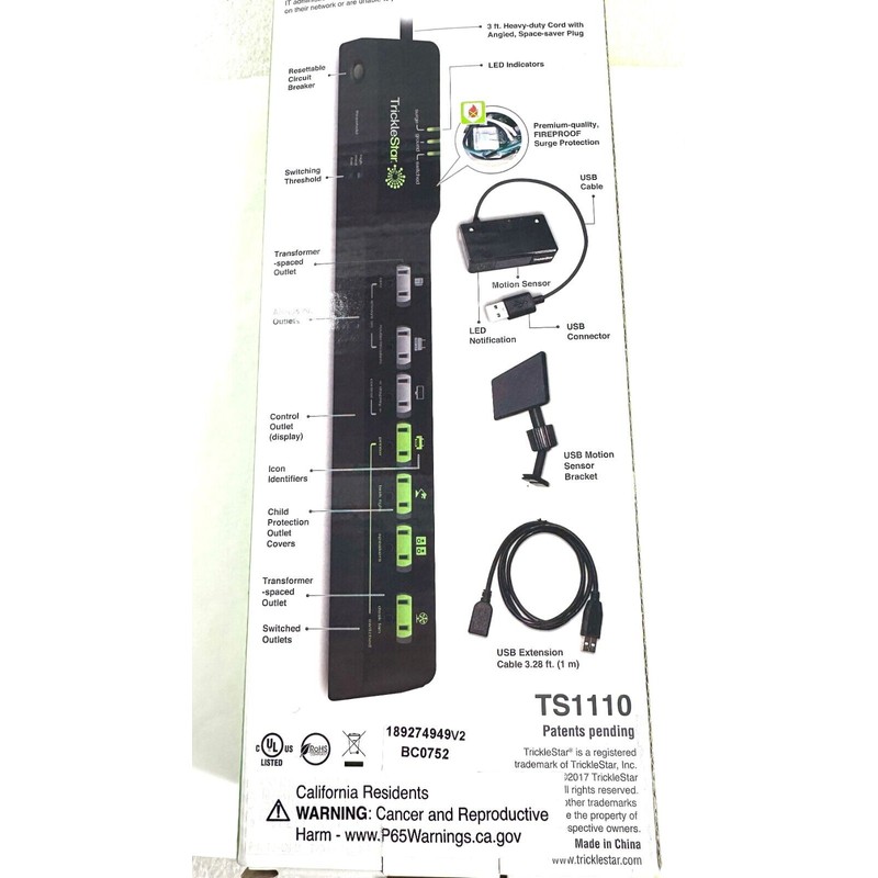 TrickleStar - 7 outlet - PC Advanced PowerStrip+ TS1110 new
