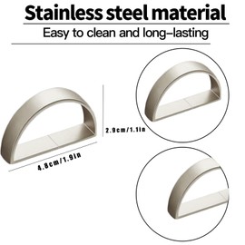 8 Pcs Silver Napkin Rings - Metal Napkin Ring,Stainless Steel Napkin Rings for Table Settings Wedding Christmas Party Dinner Table(Semicircle)