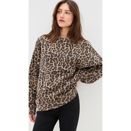 ANINE BING Women's Miles Sweatshirt, Leopard, Brown, Print, S