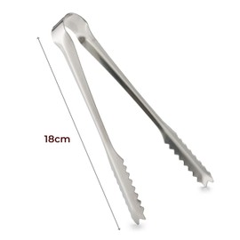 Barcool Stainless Steel Ice Tongs | 18cm / 7" Perfect for Home Bar, Pubs & Restaurants (Silver Polished Stainless Steel)