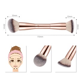 GEMSANVA Foundation Brush & Concealer Brush - Multi-Use Dual Ended Makeup Contour Brush for Cream, Liquid, Powder