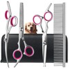 4pcs Premium Titanium Coated Dog Grooming Scissors with Safety Round