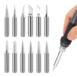 Pack of 12 900 m Soldering Tips, Soldering Iron Tip, Soldering Iron Tips, Replacement Soldering Tip Set for Soldering Stations, Welding Devices & Accessories, Compatible with Hakko, Yihua, Atten &