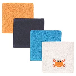 Luvable Friends Unisex Baby Super Soft Cotton Washcloths, Crab, One Size
