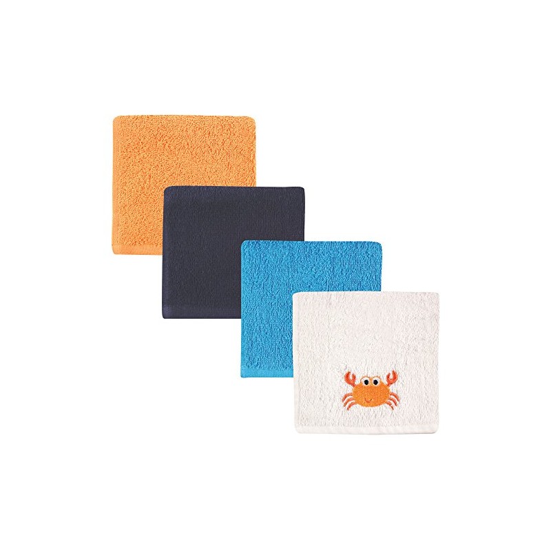 Luvable Friends Unisex Baby Super Soft Cotton Washcloths, Crab, One