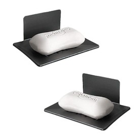 2 Pack Soap Dishes for Bathroom, Bar Soap Holder with Self Draining Tray, Soap Tray for Shower Wall, 4 Slot Self-Adhesive Soap Container (Gun Grey)