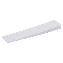 ALUSFERA Plastic Wedges Set - Door Stopper - Robust Wedge 50 Pieces - Wheel Chocks 20 x 100 x 8 mm - Universal Plastic Wedges - Furniture Wedges White Colour - Wedges with 8 Control Levels