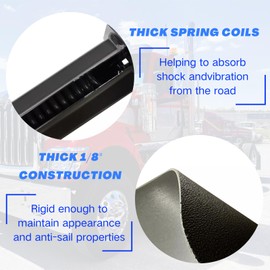 RDDY START Pair Black Angled Spring Loaded 1.125" Bolt Pattern Mud Flap Hanger & Pair Universal Heavy Duty Angled Mud Flaps 24"x 24" Splash Guard Fit for Semi Trucks