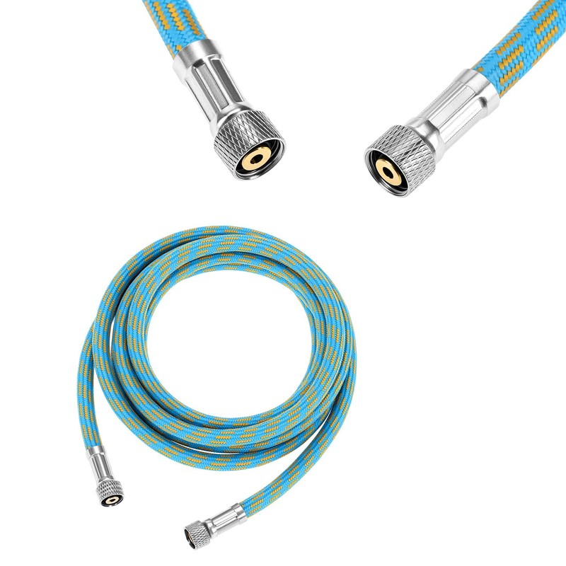 QWORK 6-Ft Braided Airbrush Hose with G1/8 to G1/4 Adapter,