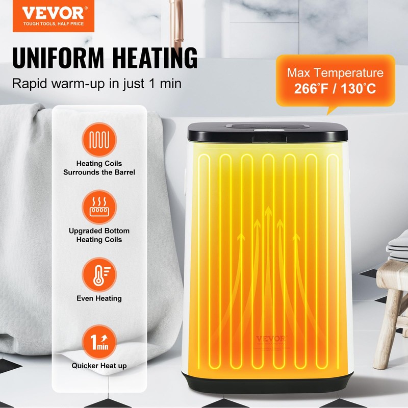 VEVOR Towel Warmer 20L, Towel Warmer Bucket with 24h Delay
