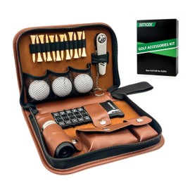 Seticek Golf Gifts for Men and Women,Golf Accessories Set with Gift Boxes, Golf Ball,Golf Tees,Brush,Multifunctional Divot Knife,Golf Ball Clamp,Rangefinder,Scorer