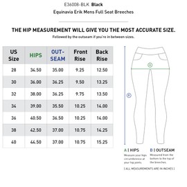 Equinavia Erik Mens Full Seat Breeches - Black - 28