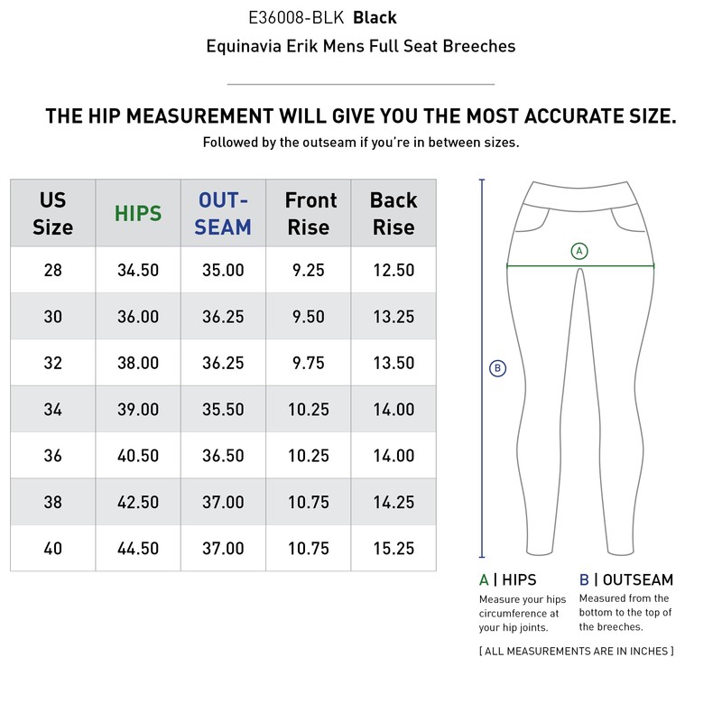 Equinavia Erik Mens Full Seat Breeches - Black - 28