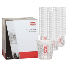 Colad Disposable Clear Solvent Resistant Paint Cups with Printed Mixing Ratios for Automotive Paint (700 ml, 150, Count)