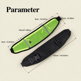 FuninCrea Running Belt with Water Bottle Holder and Adjustable Elastic Strap, 3 Zipper Pockets Fanny Pack Ultra Slim Waistpacks with Headphone Hole and Reflective Strips for Earphones Phones (Green)