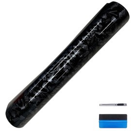 LZLRUN Forged Gloss Carbon Fiber Black Vinyl Wrap Roll Air Release Sticker Sheet Film DIY Decal Car Auto Vehicle Morotcycle Self Adhesive - 1ft x 10ft