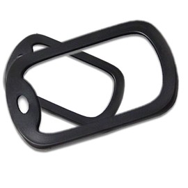 CMJ™ 2 x British US Army Military Style Black Rubber Dog Tag Rectangle Silencers UK Seller