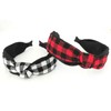 Ellas Buffalo Plaid Headbands Set Of Two Black White Red