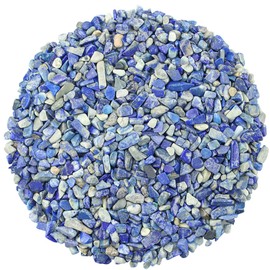 ZHIYUXI Lapis Lazuli Crystal Chips Bulk Fish Tank Decorations Aquarium Rocks Gravel Vase Filler Stones Crystals for Candle Making Witch Kit Gravel for Plants Quartz Sand Gemstone 0.22 lbs