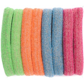 Mytoptrendz® 8 Pcs Hair Ties Marl Jersey Fabric Hair Bands Elastic Hair Bobbles Stretch Soft Ponio Girls Women Sports Gym Yoga Ponytail Holders Hairbands for Thick Hair (Marl Rainbow assorted)