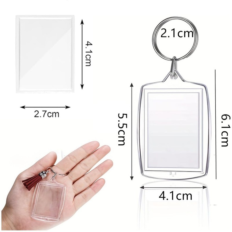 Acrylic picture Keychain, Granmagazz 20 Pcs Blank Photo Keychain Keyring