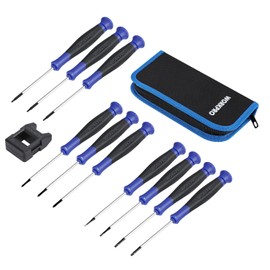 WORKPRO - Juego de destornilladores de precisión de 10 piezas con bolsa, destornilladores magnéticos pequeños con Phillips, ranurados, Torx Star, kit de herramientas de reparación de mini