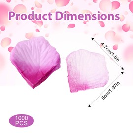 Xthrotsenk 1000Pcs Fake Flower Petals Rose Petal for Flower Girl Basket Mixed Flowers Petals for Crafts Multi Colored Fabric Petal for Decoration, Craft, Wedding Party, Valentine's Day (10 Color)