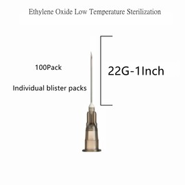 Disposable Luer Lock Needle 100Pack (22G-1IN)