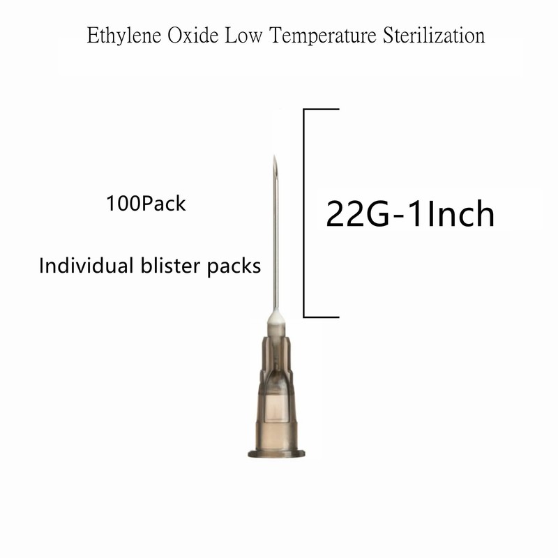 Disposable Luer Lock Needle 100Pack (22G-1IN)