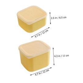 Cabilock 4pcs Refrigerator Storage Box Set Sliced Cheese Container Airtight Food Storage Keep Overnight Cheese Storage Food Storage Containers with Lids Airtight Yellow Pp re-usable