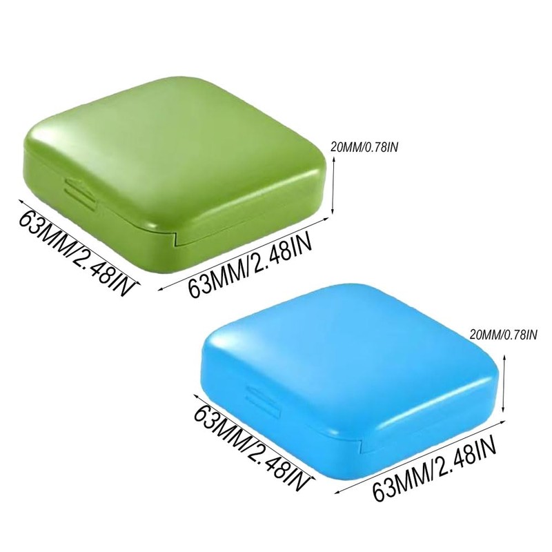 Lmyzcbzl 2Pcs 2 Grids Small Pill Box, Portable Pill Box,