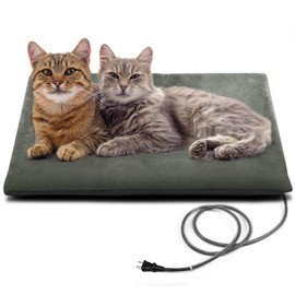 PETNF Outdoor Pet Heating Pad for Cats, Cat Heating Pad Outdoor Waterproof, Heated Cat Pets Bed Electric Safe Cat Warming Pad Mat Blanket for Outside Feral Cat, Heated Dog Cat House, M 20" X 16", Gray