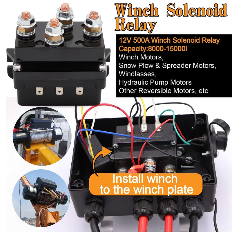 Torkettle 12V 500A Winch Solenoid Contactor Relay and Wireless Twin