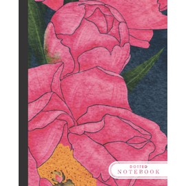 Dotted Notebook: Original Art Peony Design | Botanical Illustration | Floral Aesthetic Bullet Journal for Students, Work, Home or Gift | 8x10 | 160 pages