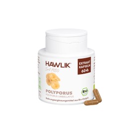 HAWLIK Vital Mushrooms Polyporus Extract Capsules - 60 Capsules - With Vitamin C - Natural Cultivation - Vegan - Sugar Cane Tin