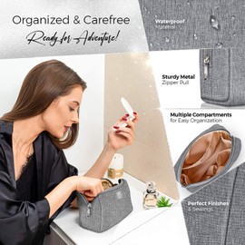 BOACAY Small Makeup Bag, Travel Cosmetic Pouch for Women, Girls & Kids, Make up Bag & Organiser for Purse, Cute Mini Case for Toiletries, Brushes