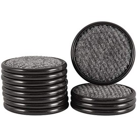 softtouch 1 5/8" Round Carpet Bottom Furniture Caster Cups to Protect Hardwood Floors, Brown/Gray (12 Pack)