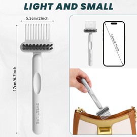 Brush Cleaning Tool 2-In-1 Comb Cleaner Effective Hairbrush Cleaner Small and Portable Suitable for Travel,Good Comb Brush for Women（Grey）