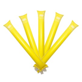 FUN FAN LINE Pack 5 Pairs of Inflatable Plastic Clappers - Party and Animation Accessories - Inflatable Cheer Sticks - Ideal for Football, Concerts, and Events - Yellow Color