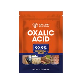 ECO LIVING SOLUTIONS Oxalic Acid 99.9% Deck Stain Remover & Wood Stain Remover | Metal Cleaning & Rust Stain Removal - 12 Oz