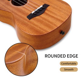 Rosen Tenor Ukulele Solid Mahogany 26 inch Professional Ukelele Starter Bundle Kit with Lesson Book Gig Bag Tuner Capo Picks Strings