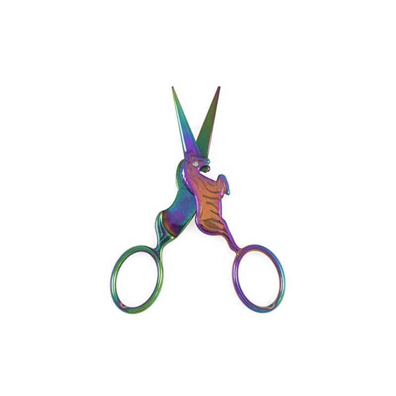 Milward Multi-Colour Rainbow Unicorn Embroidery Scissors - 4"/10cm - Sharp