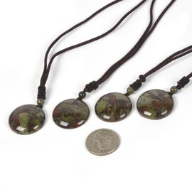 Justinstones Natural Dragon Blood Jasper 30mm Round Shapes Bead Pendant Amulet Adjustable Necklace 18 to 26 Inch